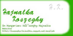 hajnalka koszeghy business card